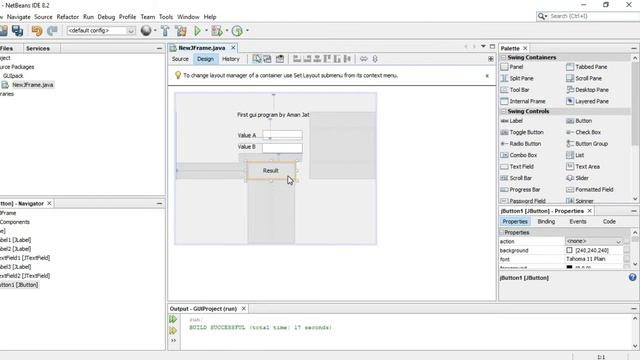 First GUI Program in Java Netbeans | Step by Step Explaination смотреть онлайн