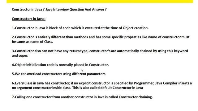 Java Constructors
