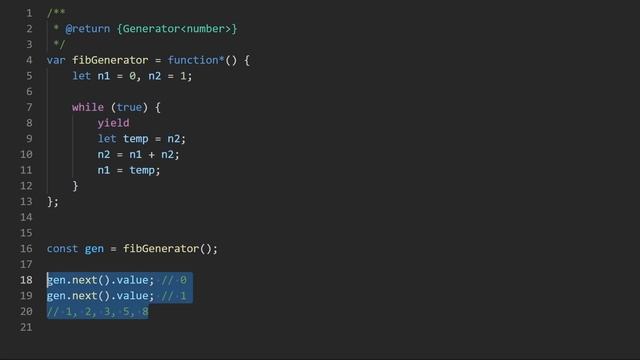Generate Fibonacci Sequence - Leetcode 2648 - JavaScript 30-Day Challenge