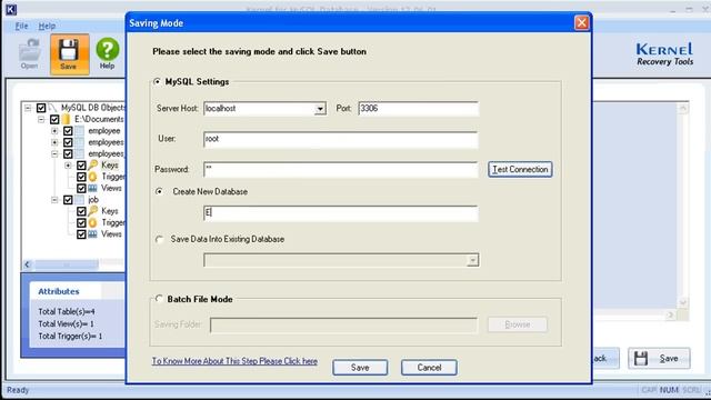 Use Kernel for MySQL database to Repair Corrupt MySQL Server Database Files