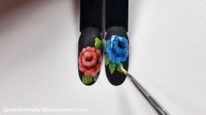 Мк пион в технике мазковой росписи. Жостово на ногтях #дизайнногтей #nailart #tutorials