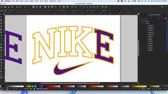 How to Digitize Nike Embroidery Logo - Inkscape Tutorial смотреть онлайн