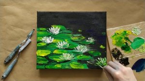 Acrylic painting tutorial / Flower painting / Water lilies / How to paint / Art therapy / Relaxing