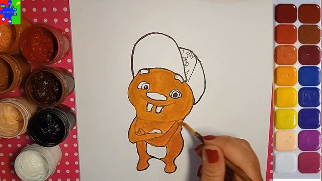 Бобр Добр из мультика. Раскраска для детей смотреть онлайн