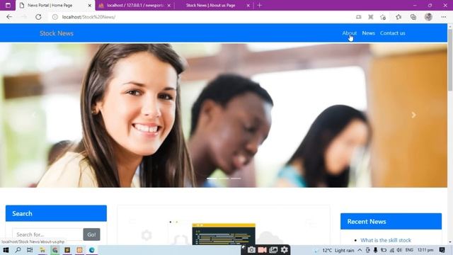 News website using php mysqli || Admin and User site || TheSkillStock || Free download Source code