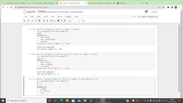 How to find number is palindrome or not with python | python interview questions | palindrome numbe смотреть онлайн
