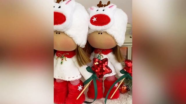 handmade deer christmas doll best gift рождественская кукла олень ручной работы подарочек под ёлку