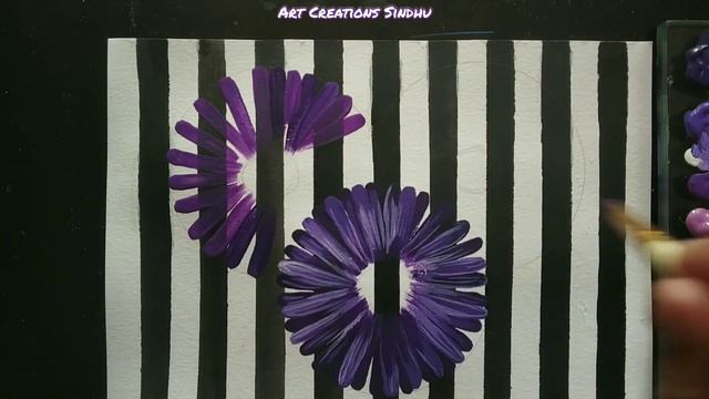 Easy Purple Flower Painting/ How to Paint Purple abstract flower Painting/Art Creations Sindhu смотреть онлайн