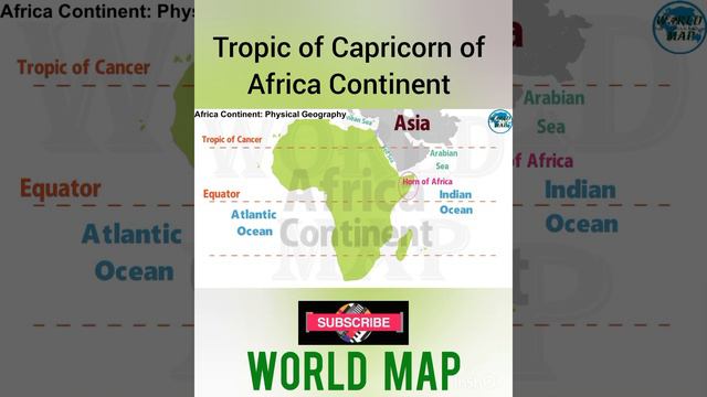 Tropic of Capricorn on Africa Continent, Map of Tropic of Capricorn, Tropic of Capricorn Location