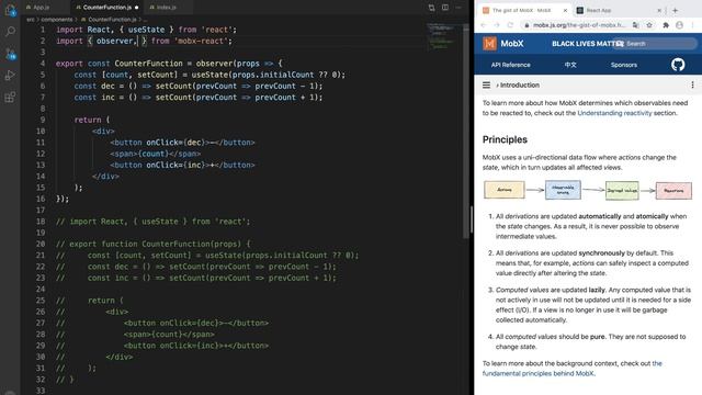 MobX для React #2 Наблюдаемые значения, наблюдатель и действия (часть 2) смотреть онлайн