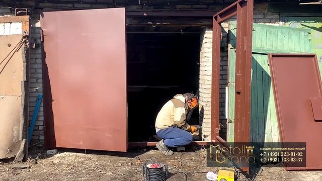 Гаражные ворота с калиткой, без утепления