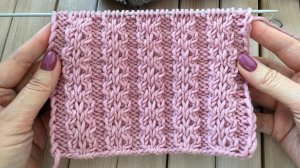 Рельефные волнистые дорожки Простой узор спицами