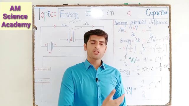 Energy stored in a capacitor  Ch12 Physics part 2  AM Science Academy by Faisal Saqlain