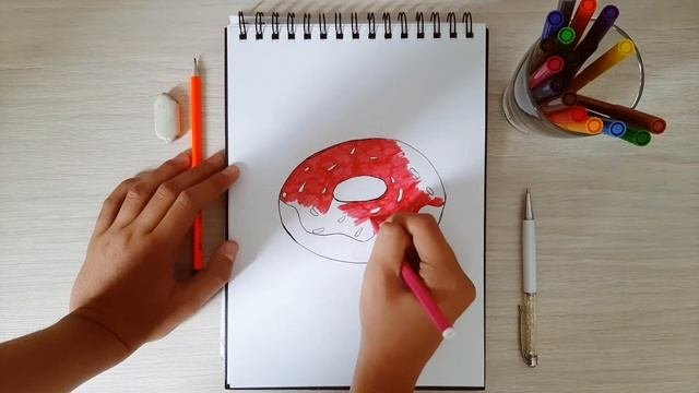 КАК НАРИСОВАТЬ ПОНЧИК | РИСУЕМ ФЛОМАСТЕРАМИ | АРТ |