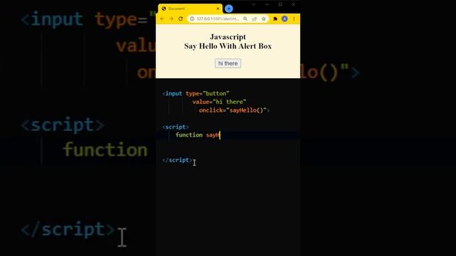 Javascript, say hello with a button,  function and alert box