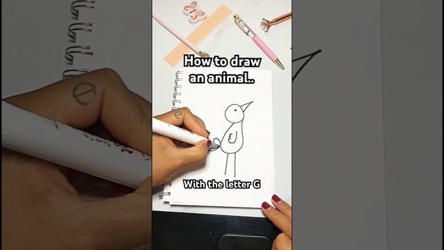 ? How to draw a flamingo with the letter G! #easydrawing #drawingtutorial #drawingforkids