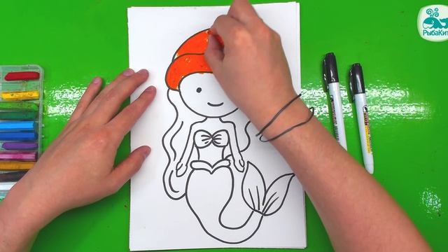 Как нарисовать АРИЭЛЬ - Принцесса Дисния Русалочка смотреть онлайн