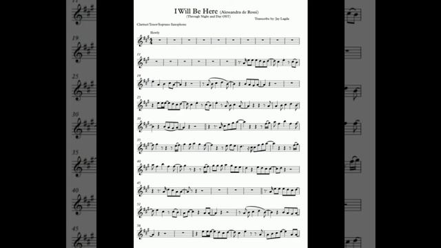 I Will Be Here - Clarinet/Tenor/Soprano Saxophone смотреть онлайн