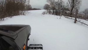 Небольшие зимние покатушки девятки на гусеницах