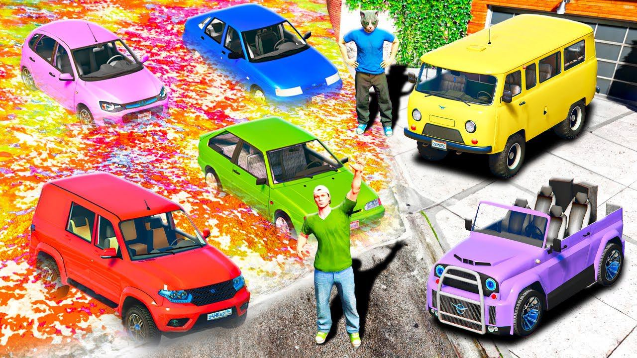 УГНАЛ ВСЕ СЕКРЕТНЫЕ РУССКИЕ МАШИНЫ ДЛЯ МУРКИ В ЦУНАМИ ИЗ ЛАВЫ ГТА 5 МОДЫ РАЙЛЮХА