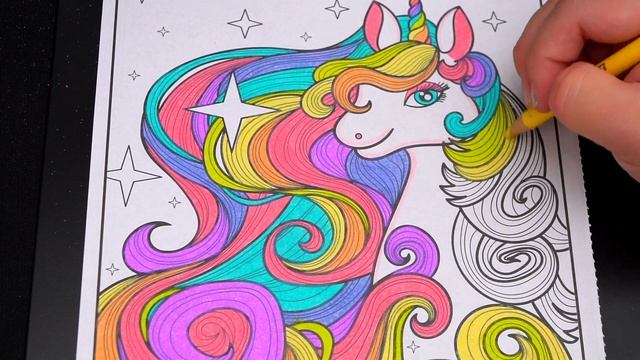 ASMR Coloring for Relaxation | Unicorn Coloring | Calming ASMR Sounds & Whispering for Stress Relie смотреть онлайн