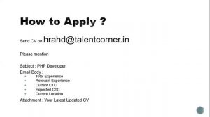 Job Opportunity for PHP Developer