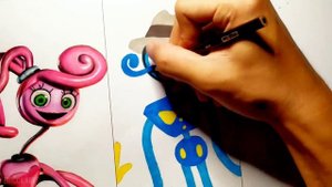 Drawing Mommy Long Legs, Daddy Long Legs, and Baby Long Legs | Poppy Play Time
