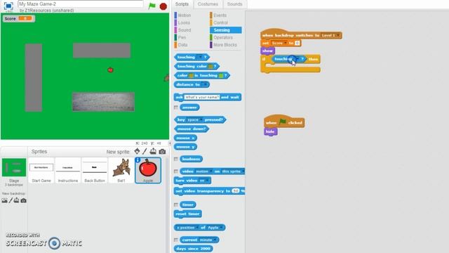 Scratch Maze Game 09 Adding Collectable Items смотреть онлайн