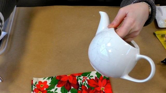 Декупаж керамического чайника своими руками