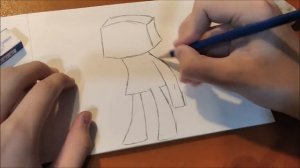 Как легко нарисовать Эндермена из игры Майнкрафт