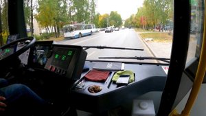 В кабине нового троллейбуса АКСМ- 321.Йошкар-Ола.4К