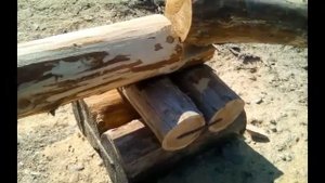 Окладной венец временного дома установленный на городки