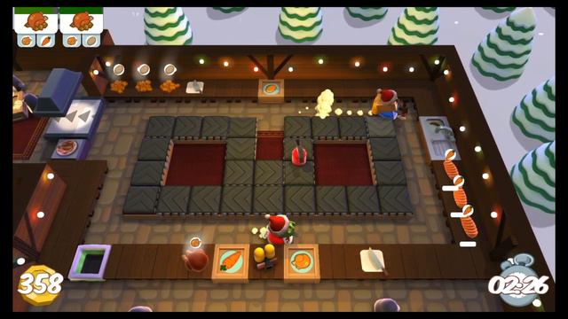 Overcooked: Festive Seasoning Level 1-6 2-player Former World Record Score: 744