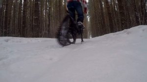 Гусеничный вездеход - велосипед в лесах Абзаково