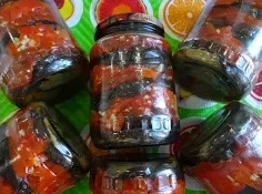 ЗИМНЯЯ ЗАКУСКА. БАКЛАЖАНЫ, ПЕРЕЦ И ТОМАТЫ С ЧЕСНОКОМ В МАСЛЕ