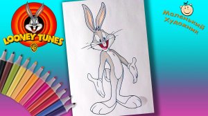 Багз Банни Раскраски для детей. Раскраска Кролик из мультфильма