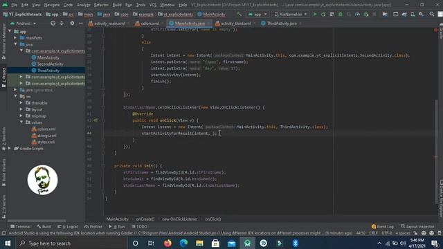 [2021] #14 Explicit Intents Part 2 | start Activity For Result | Programming with Rana Waqas