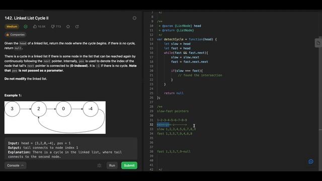Linked List Cycle II | Find Cycle Beginning Node | LeetCode