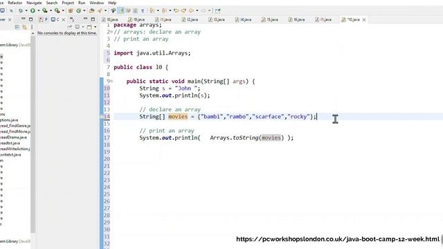 Java Basics, Arrays 1: Declare and Print an Array смотреть онлайн