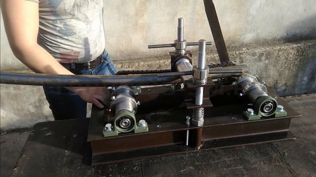 Гибка круглой трубы 42мм (стенка 3,2мм) профилегибом TR-2060 смотреть онлайн