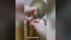 Коса без плетения, причёска с бусинами. Красивый хост
