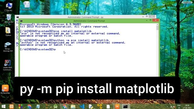 How to install matplotlib in windows cmd | installing matplotlib in windows