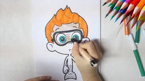 Coloring NONNY Drawing from BUBBLE GUPPIES - Fun Sketch with BOOM TOONS
