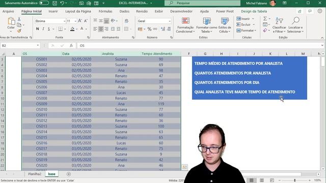Excel Intermediário | Teste de Excel para Entrevista de Emprego com Tabela Dinâmica смотреть онлайн