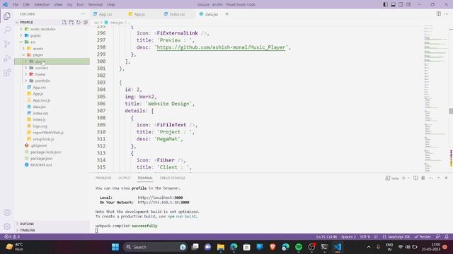 React JS: Setting Up Portfolio Project and Adding Essential Files | Lec -02