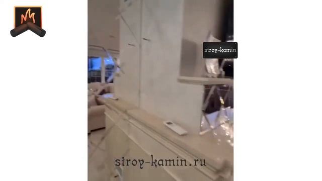 Облицовка дровяного камина мрамором по эскизу заказчика, монтаж под ключ в доме компанией Стройками смотреть онлайн