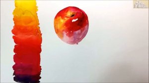 〔Still life watercolor〕 Watercolor painting apple (수채화 기초 ) 사과 수채화, 정물 수채화, 기초 수채화