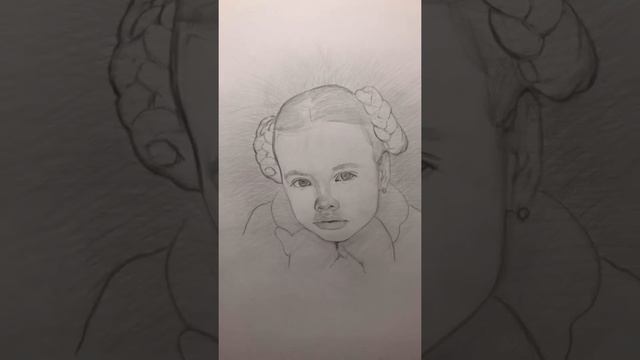 Рисуем детский портрет карандашом | Процесс рисования детского портрета | Drawing portrait process
