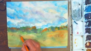 LIVE: Horse Pasture Landscape Tutorial in Watercolor