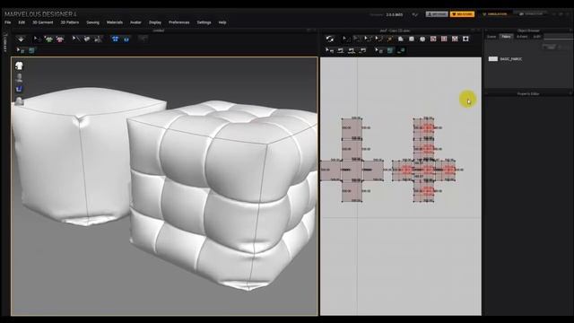 Mavrelous designer : How to make pouf Rectang and Cyline with Marvelousdesigner 4 part 1 смотреть онлайн
